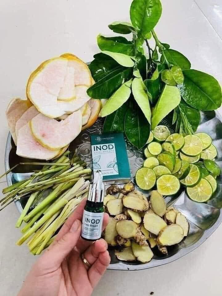Hình ảnh sản phẩm bên cạnh các nguyên liệu thảo mộc