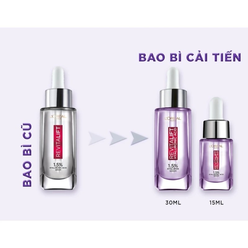 Serum L'Oreal Paris Revitalift Hyaluronic Acid 1.5% Cấp Ẩm Sáng Da 30ml