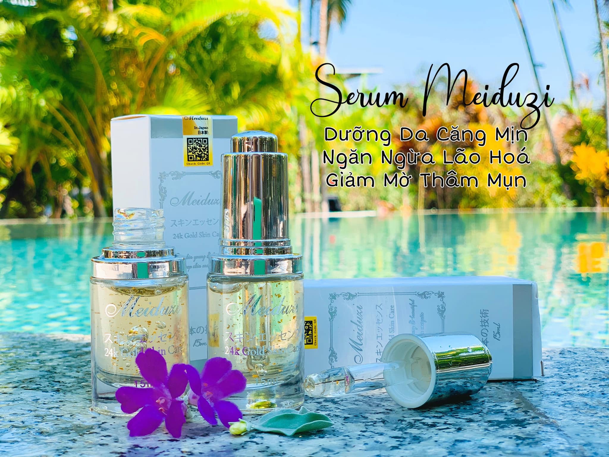 Chai serum và hộp sản phẩm dung tích 15ml