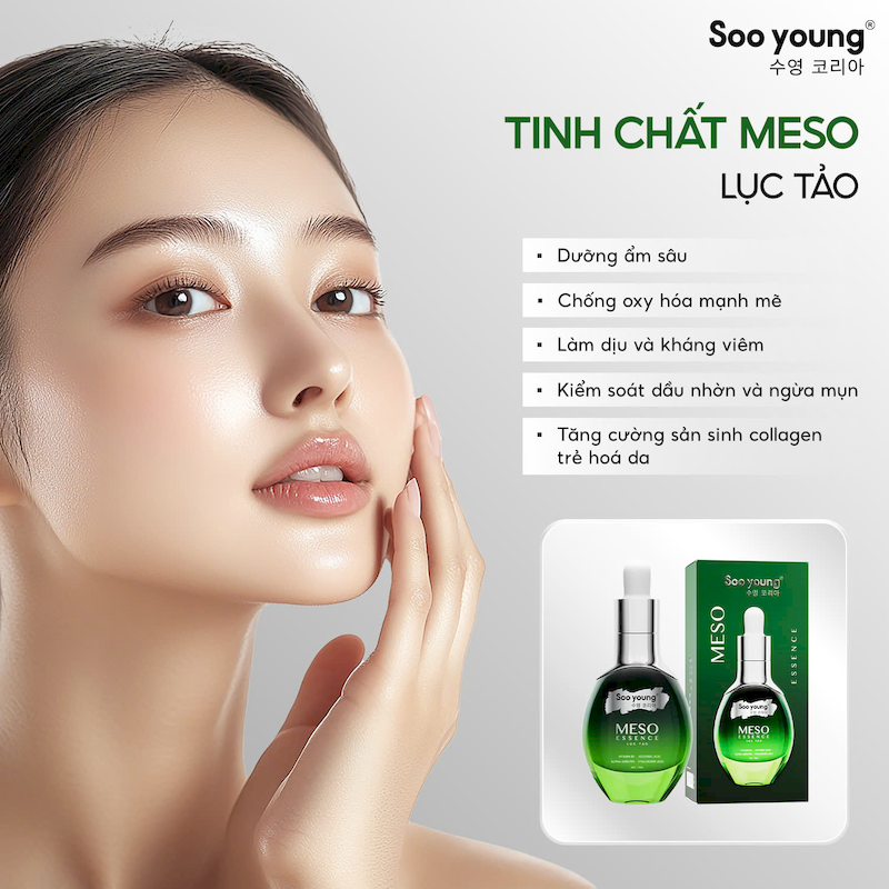 Serum Meso Essence Lục Tảo Soo Young 35ml Phiên Bản Mới
