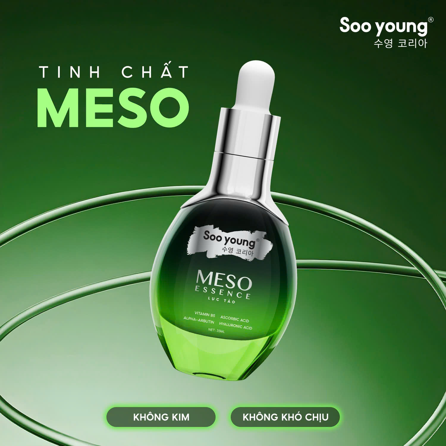 Serum Meso Essence Lục Tảo Soo Young 35ml Phiên Bản Mới