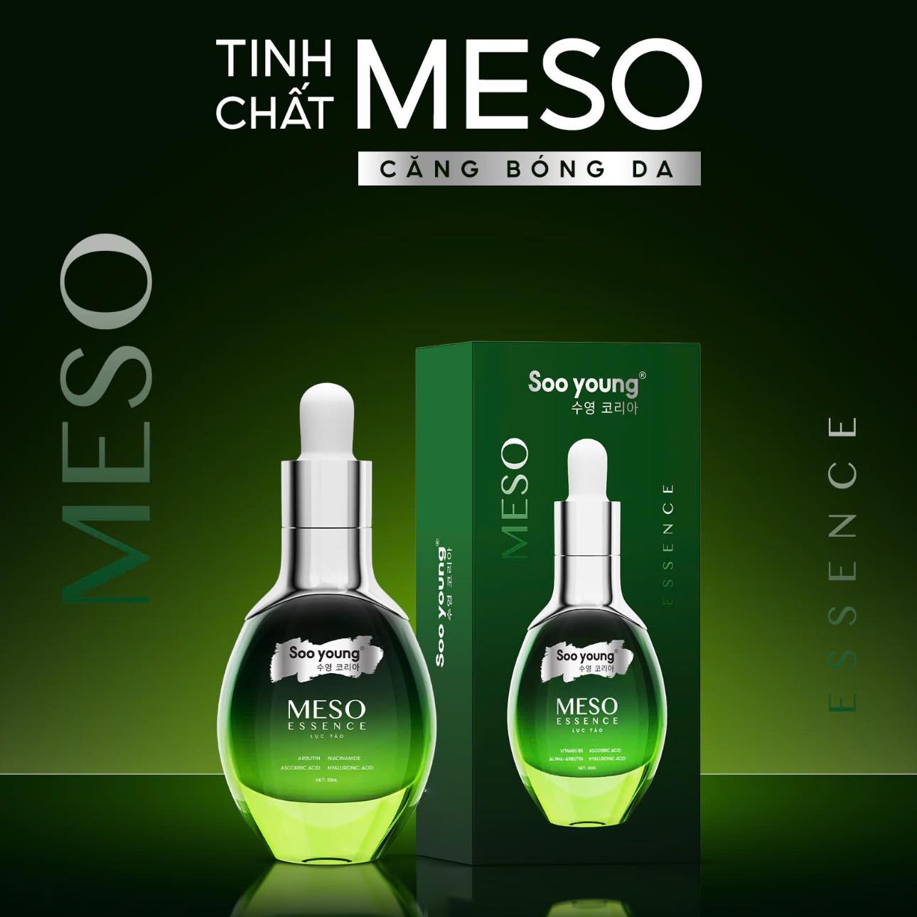 Serum Meso Essence Lục Tảo Soo Young 35ml Phiên Bản Mới