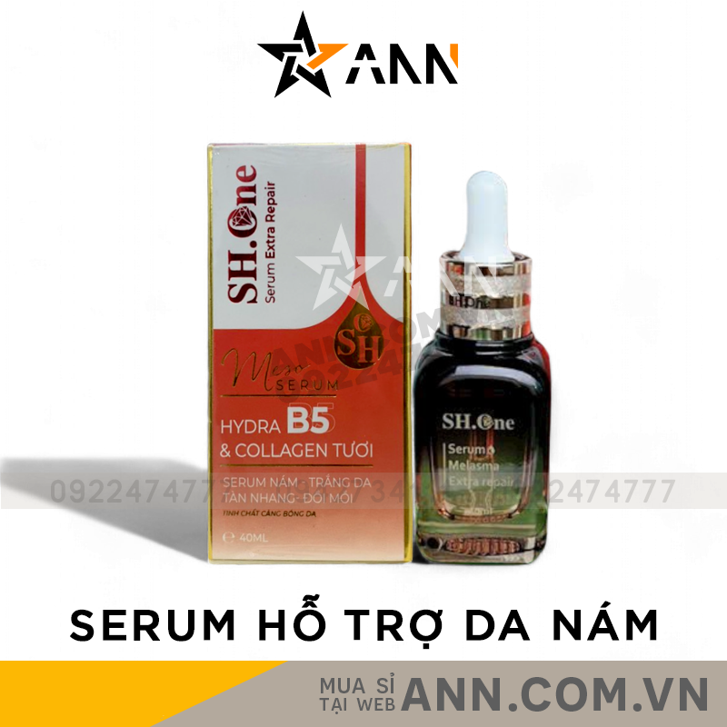 Hình ảnh chai serum và hộp sản phẩm màu đỏ 40ml
