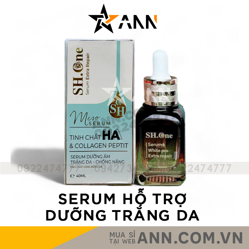 Hộp và chai serum màu xanh dung tích 40ml