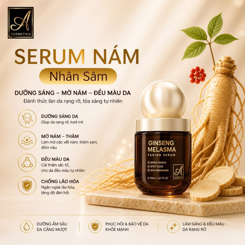 Serum Nám A Ginseng Melasma Fading Serum A Cosmetics Phương Anh 35ml (Phiên bản mới)