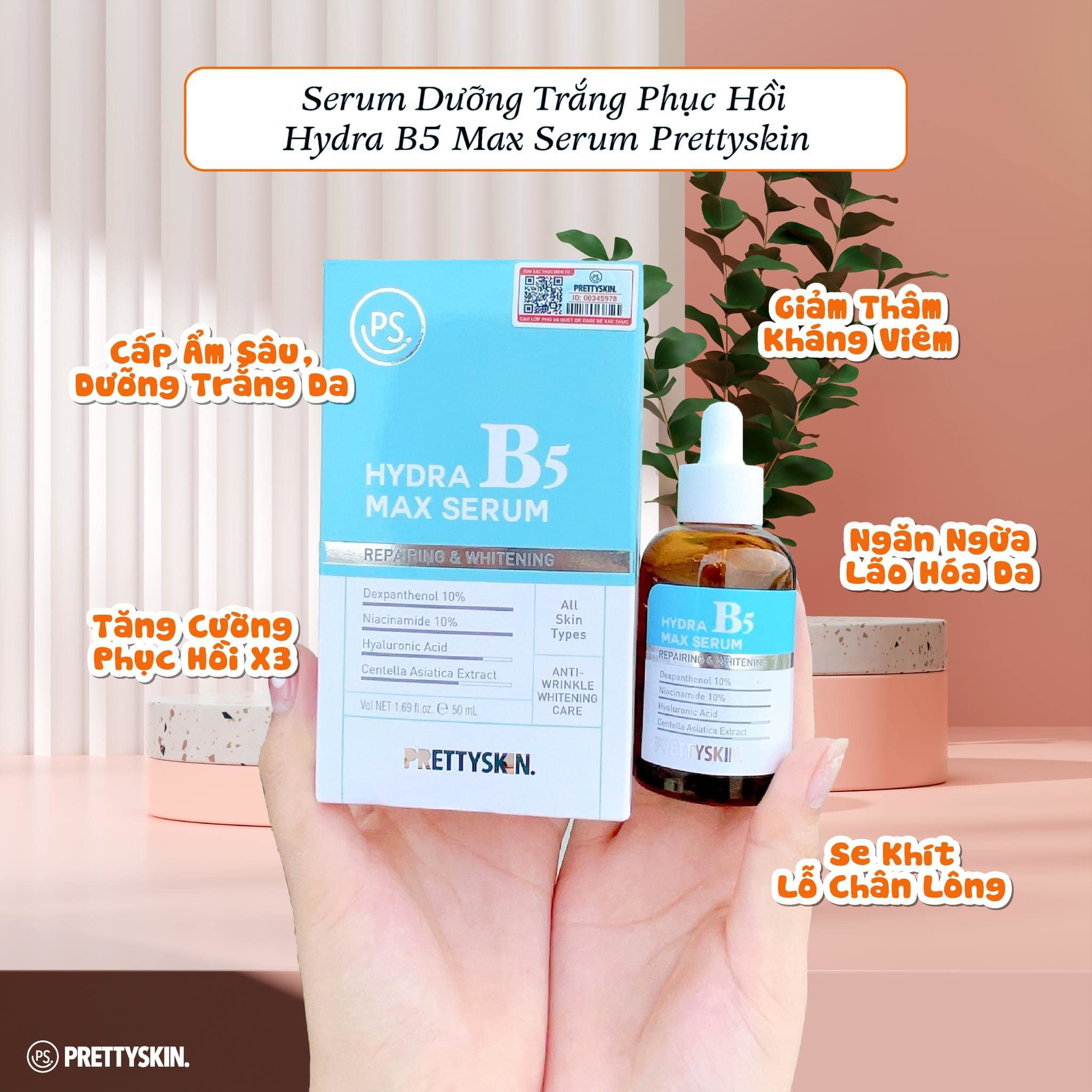 Hộp và chai serum dung tích 50ml
