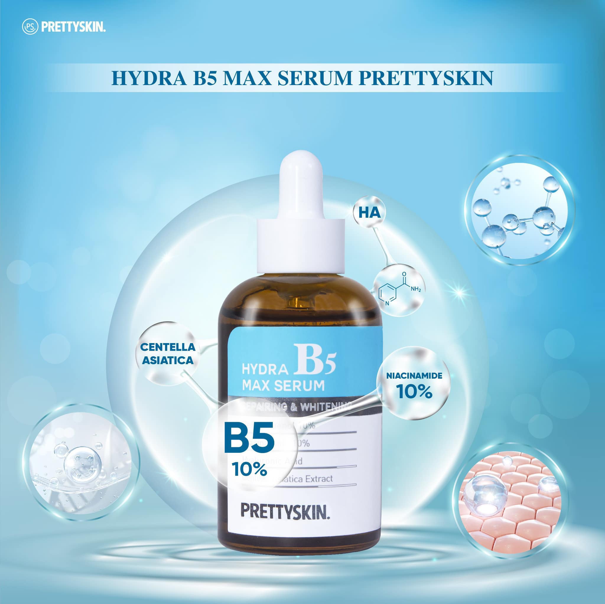 Serum phục hồi da Hydra B5 Max Serum Prettyskin 50ml