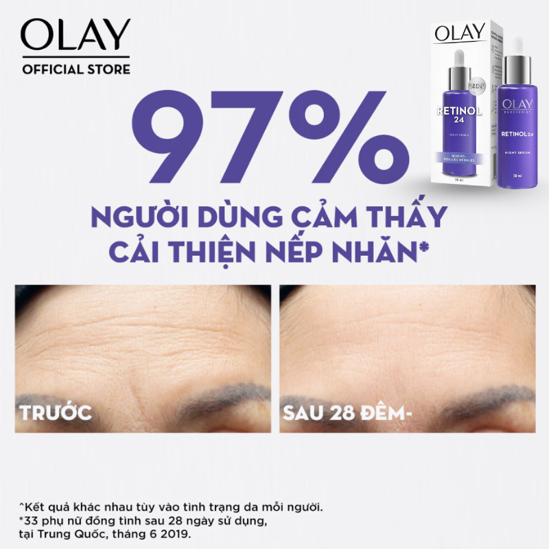 Hình minh họa cải thiện nếp nhăn sau 28 đêm sử dụng