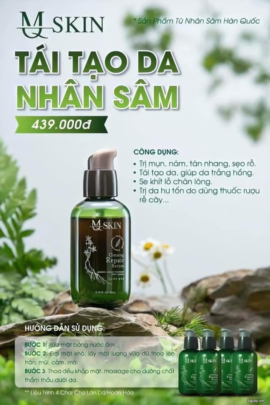 Minh họa sản phẩm kèm phần hướng dẫn dùng từng bước