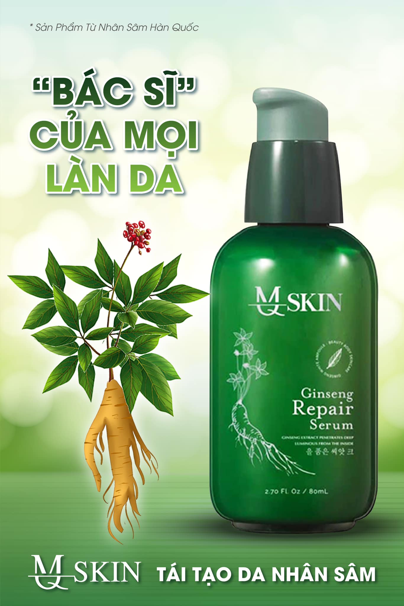 Serum thay da nhân sâm MQ Skin Ginseng Repair Serum 80ml