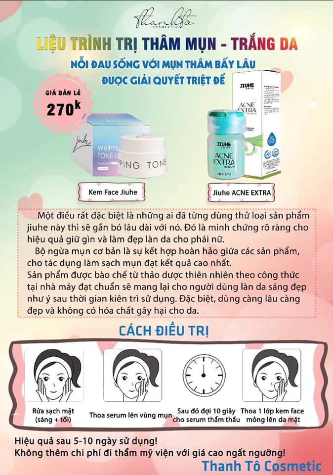 Serum giảm mụn Jiuhe Acne Extra 5ml Extra Thanh Tô Cosmetics