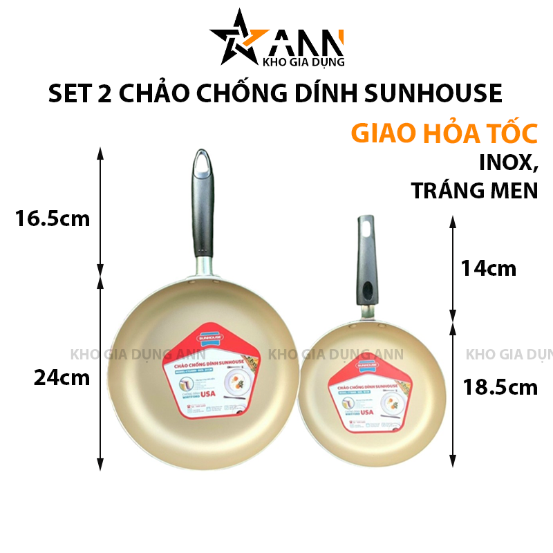 Cận cảnh kích thước và thông số hai chảo