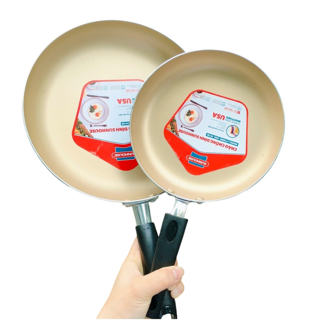 Set 2 Chảo Chống Dính Sunhouse 18.5cm và 24cm