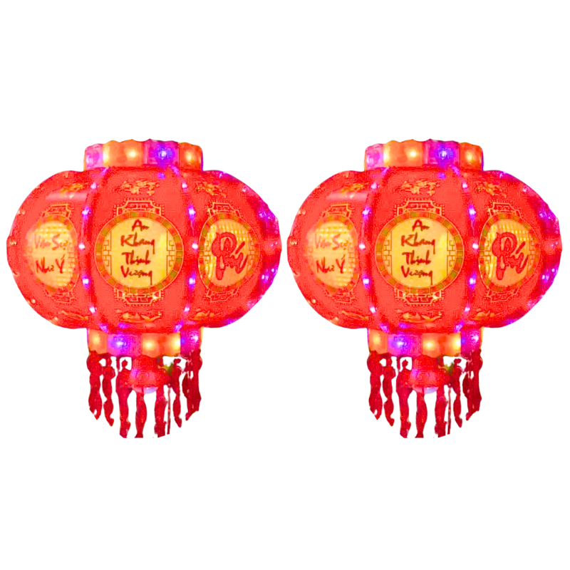 Khám phá Set 2 Lồng Đèn Điện Phản Quang 3 Xu Trang Trí Tết 150cm thuộc nhóm đèn tết
