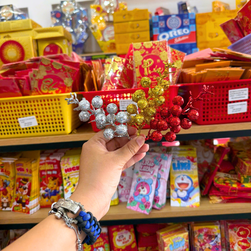 Set 2 Nhánh Kim Tuyến Nhỏ Trang Trí Tết