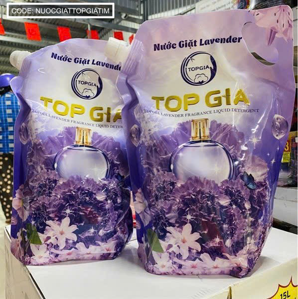 Set 2 túi nước giặt TopGia hương Lavender 2000ml (tổng 4000ml)