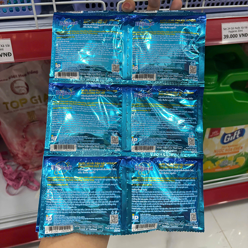 Mặt sau bao bì hiển thị hướng dẫn sử dụng