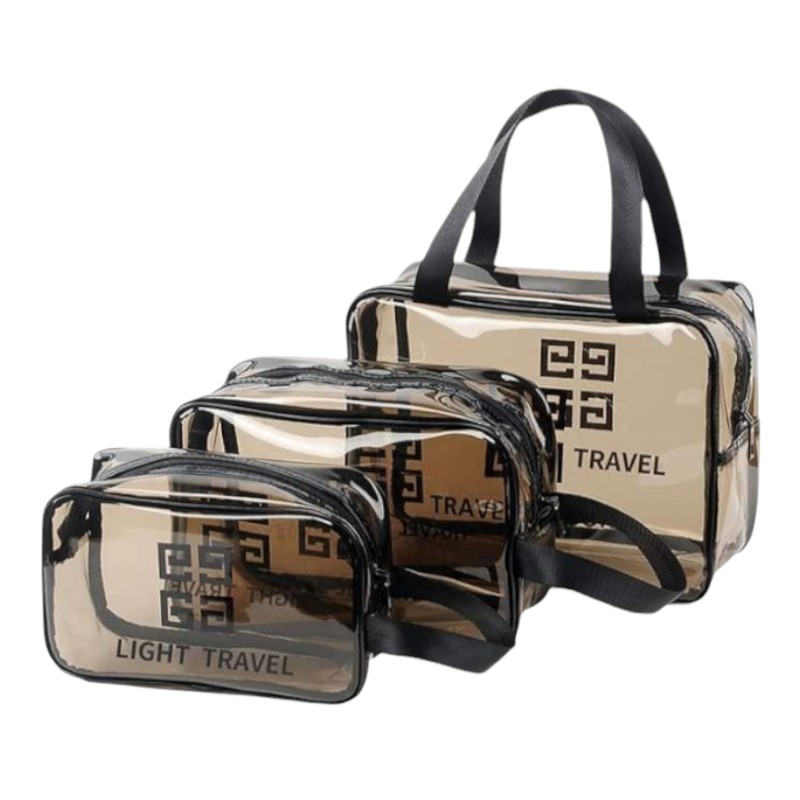 Set 3 Túi Đựng Đồ Dùng Cá Nhân - Túi Đựng Mỹ Phẩm Trang Điểm - Nhựa Trong Suốt Chống Thấm – một lựa chọn đáng tham khảo trong túi đựng mỹ phẩm