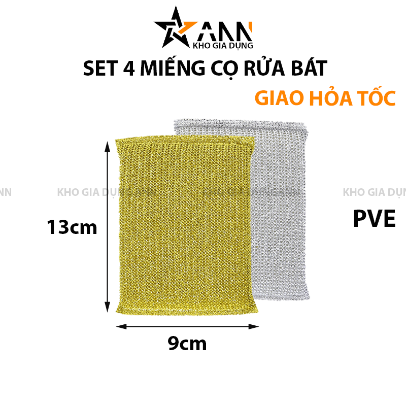 Hình minh họa kích thước 13x9cm của miếng rửa bát