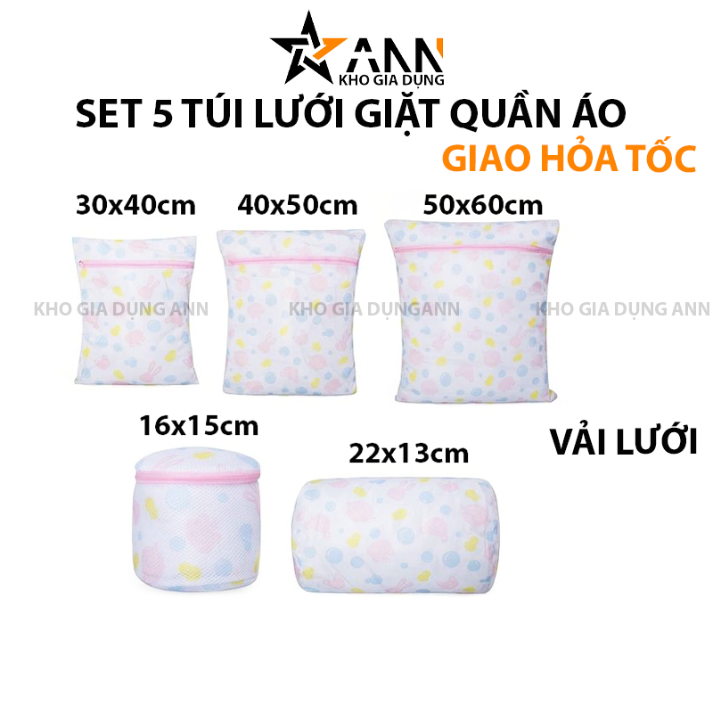 Bảng kích thước 5 túi trong bộ sản phẩm