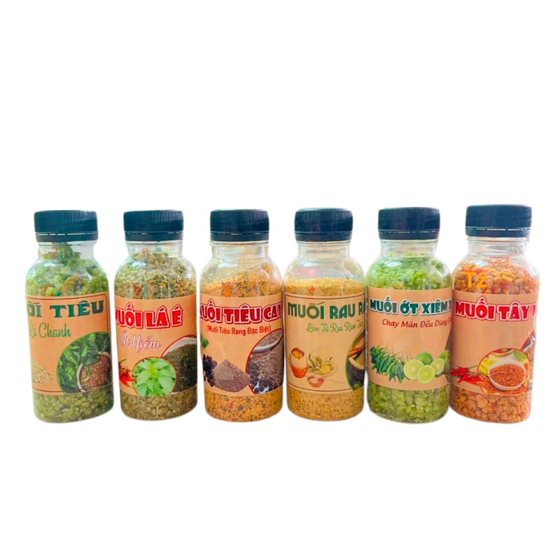 Hình ảnh Set 6 Hũ Muối Lục Vị - Hủ Muối Thơm Ngon Hũ/100g trong bộ sưu tập Gia vị, muối, đường, bột ngọt, hạt nêm