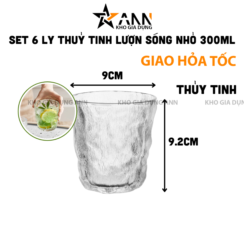 Ảnh minh họa kích thước 9cm và 9.2cm của ly