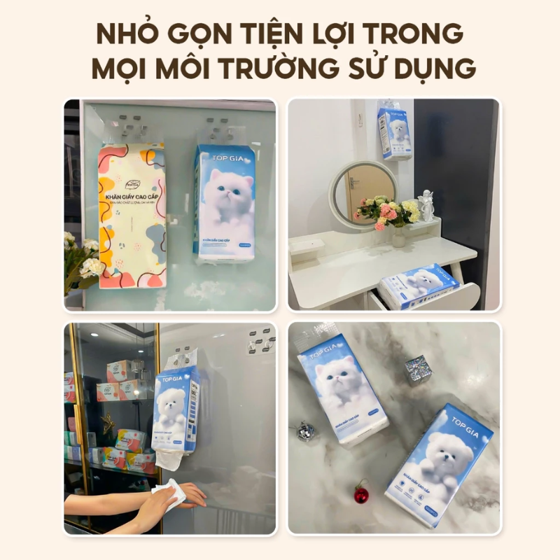 Bao bì khăn giấy rút treo tường màu xanh của Top Gia
