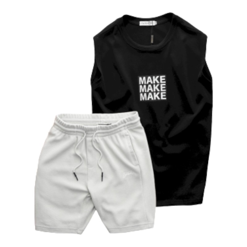 Set Bộ Nam Áo Ba Lỗ In Chữ Make Quần Short Thun Thêu Chữ Boston – một lựa chọn đáng tham khảo trong quần short thun