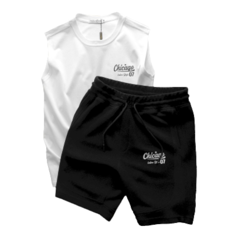 Set Bộ Nam Áo Ba Lỗ Phối Quần Short Thun In Logo Chữ Chicago – một lựa chọn đáng tham khảo trong quần short nam