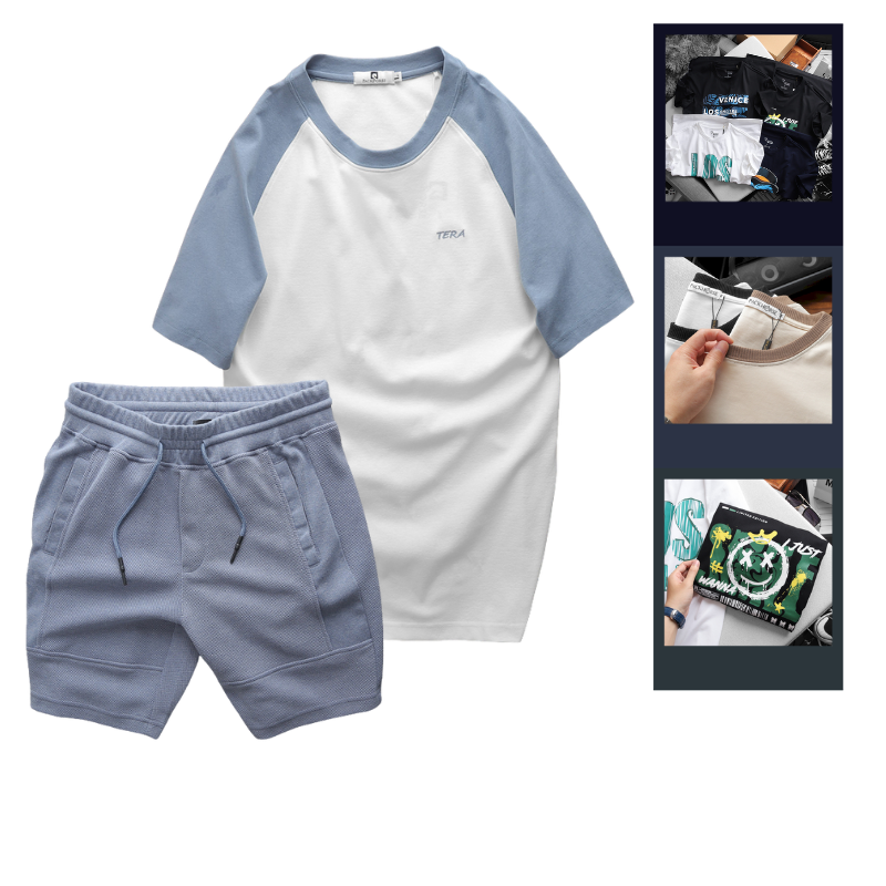 Khám phá Set Bộ Nam - Áo Thun Nam Cổ Tròn Các Mẫu Và Quần Short Thun Nam Cao Cấp thuộc nhóm quần đùi nam