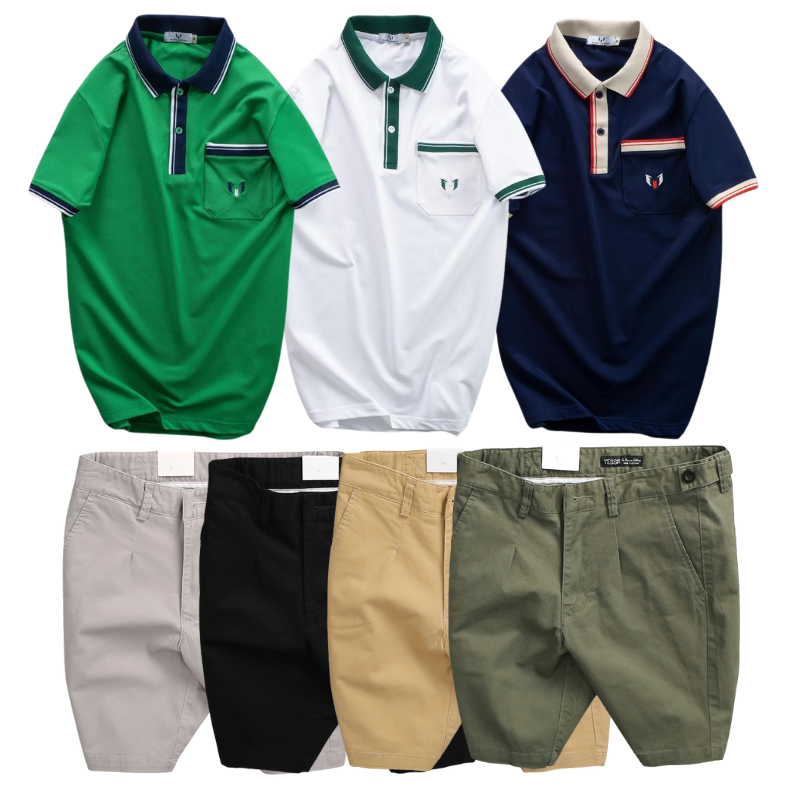 Một số phối màu áo polo và quần short trong cùng dòng set