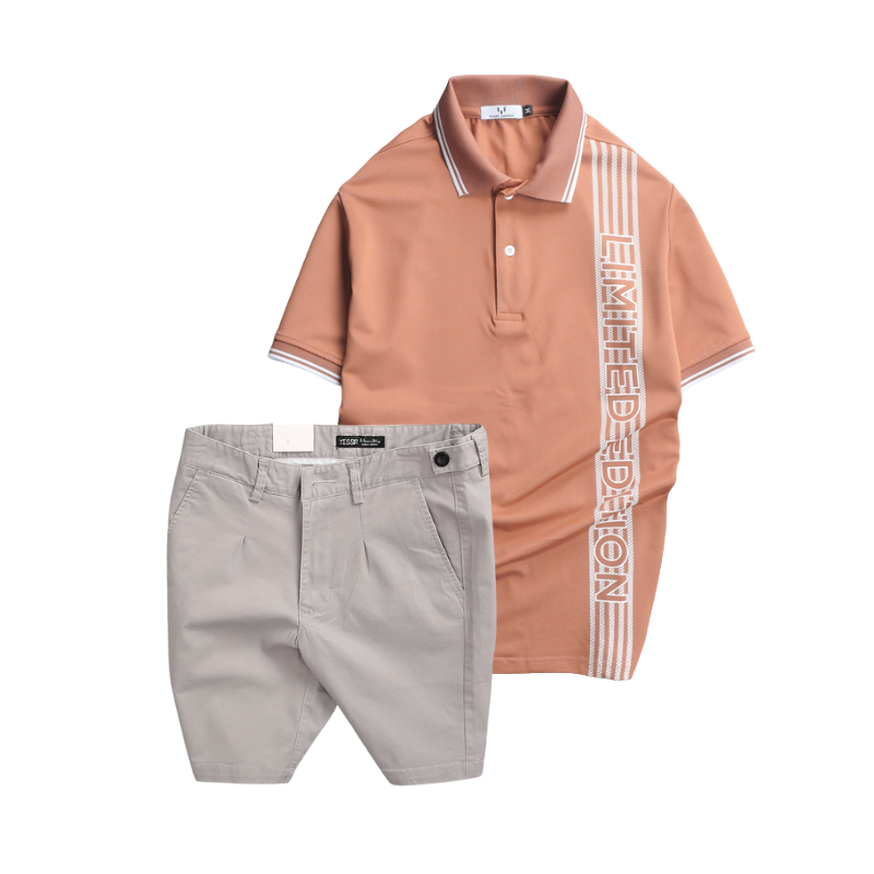 Phiên bản áo cam đất kết hợp quần short sáng màu