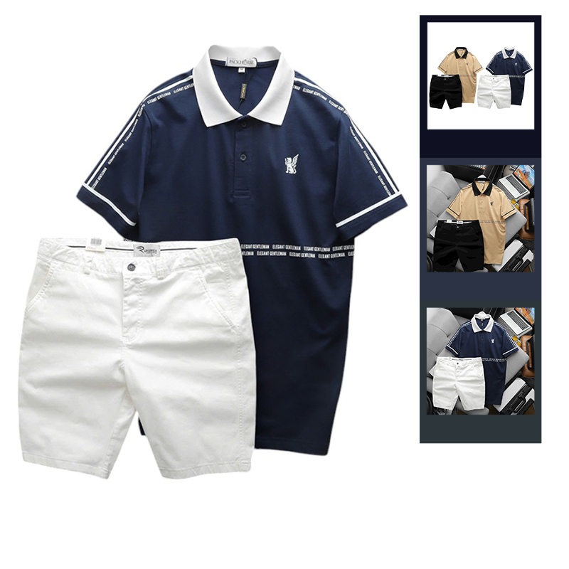 Set Bộ Nam Áo Thun Polo In Logo Trước Ngực + Quần Short Kaki Nam Cao Cấp (Có Size 3X) – một lựa chọn đáng tham khảo trong đồ bộ nam