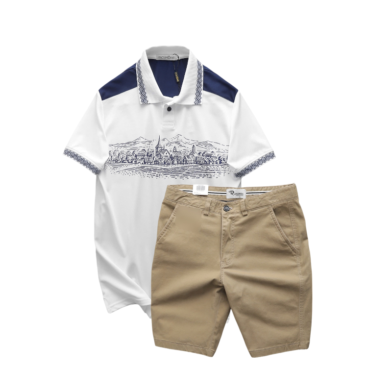 Phiên bản quần short kaki màu be dễ mặc hằng ngày