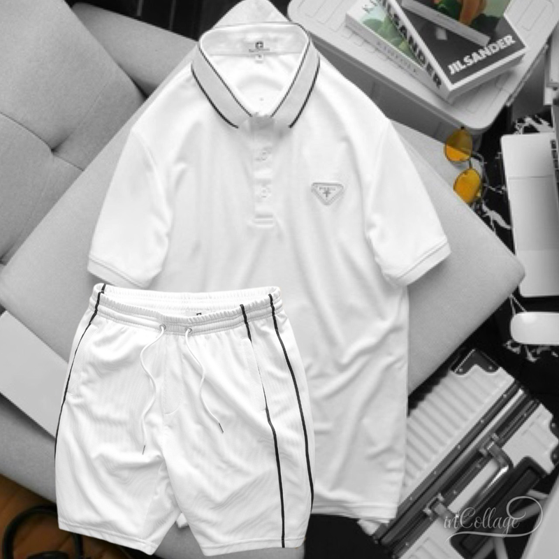Phiên bản áo trắng phối quần short trắng