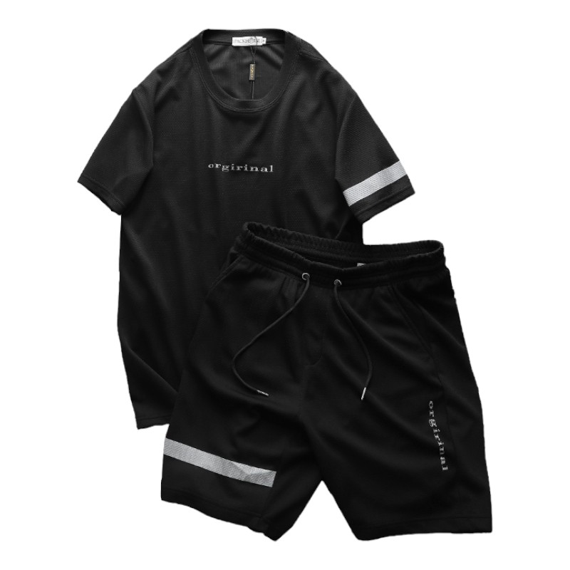 Set Bộ Nam Quần Short Áo Tay Ngắn Viền Sọc In Chữ Orgininal phù hợp để tham khảo khi chọn quần thun nam
