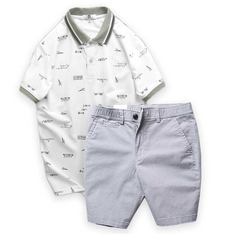 Set Bộ Nam Quần Short Kaki Lưng Thun Phối Áo Thun Polo Nam Cổ Bẻ Hoạ Tiết – một lựa chọn đáng tham khảo trong Set bộ quần áo nam