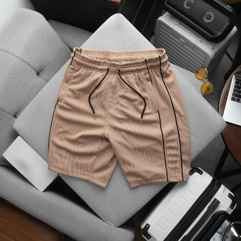 Set bộ nam quần short phối sọc 2 bên và áo thun cổ tròn thêu chữ Packhorse size M-XXL