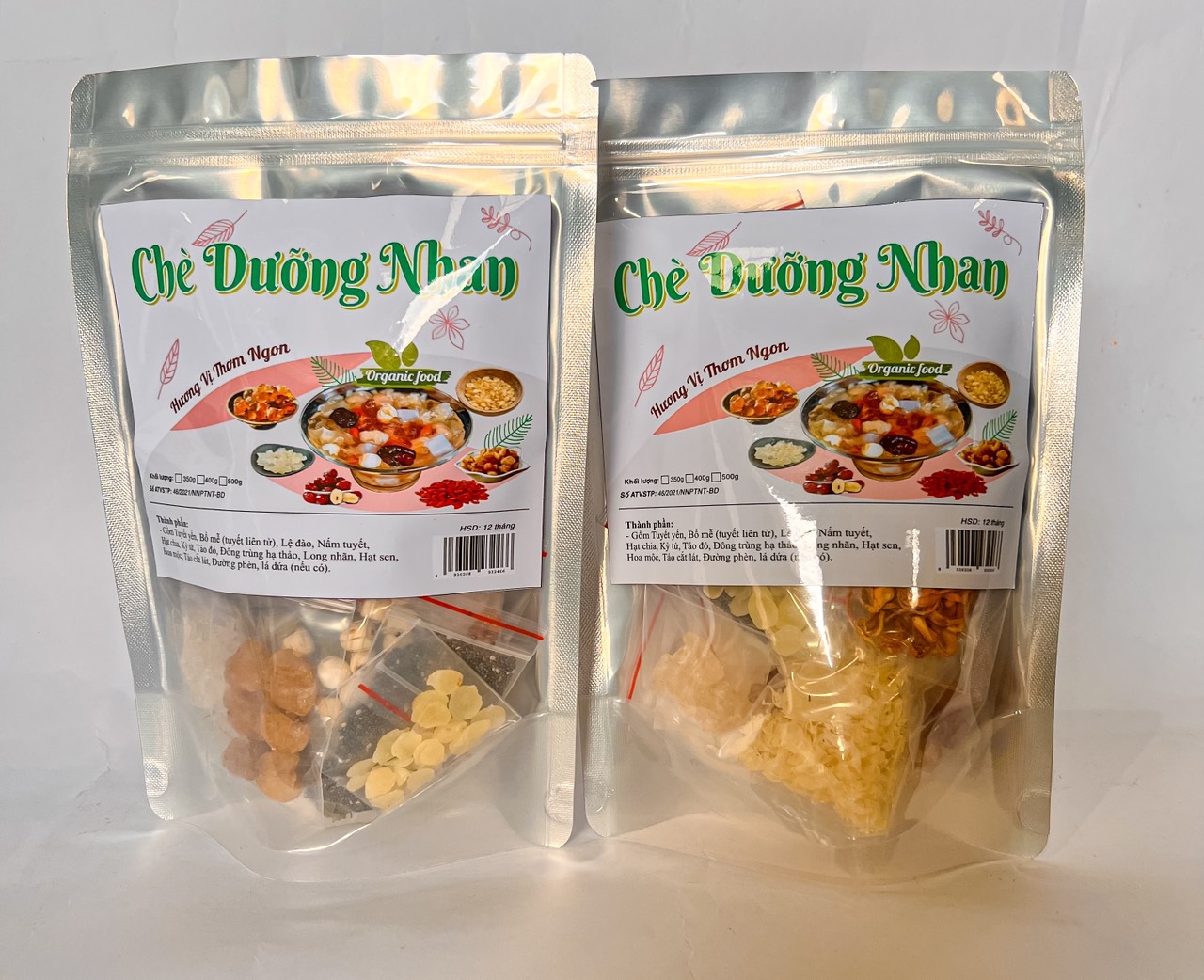 Túi zip đựng set nguyên liệu khô khối lượng 350g