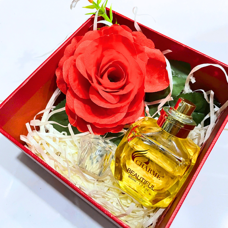 Set Hộp Quà Tặng Nước Hoa Nữ Charme Beautiful 50ml Hộp Hoa Rơm