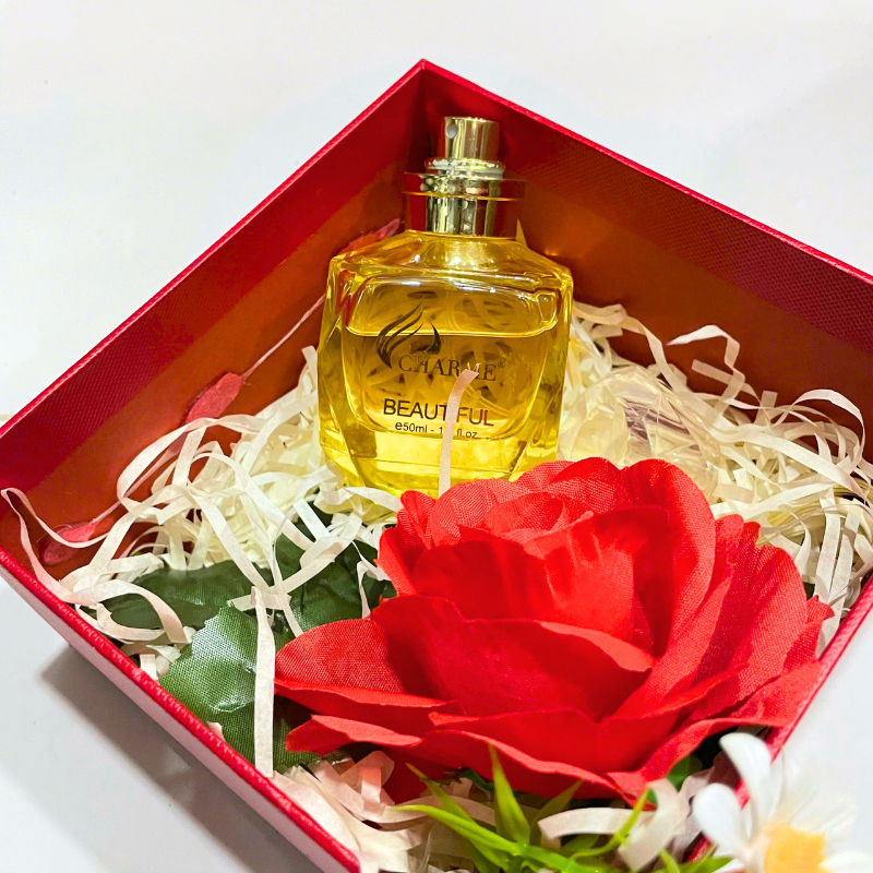 Chai nước hoa dung tích 50ml đặt gọn trong hộp quà