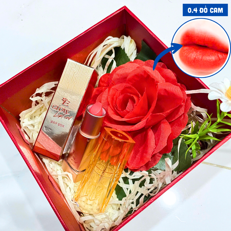 Set hộp quà son dưỡng ẩm môi Embisu Glow Lip Tint - hộp hoa rơm nhiều màu