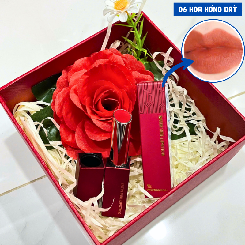 Set Hộp Quà Tặng Son Môi Sáp Lì Embisu Satin Veil Lipstick 6 Màu