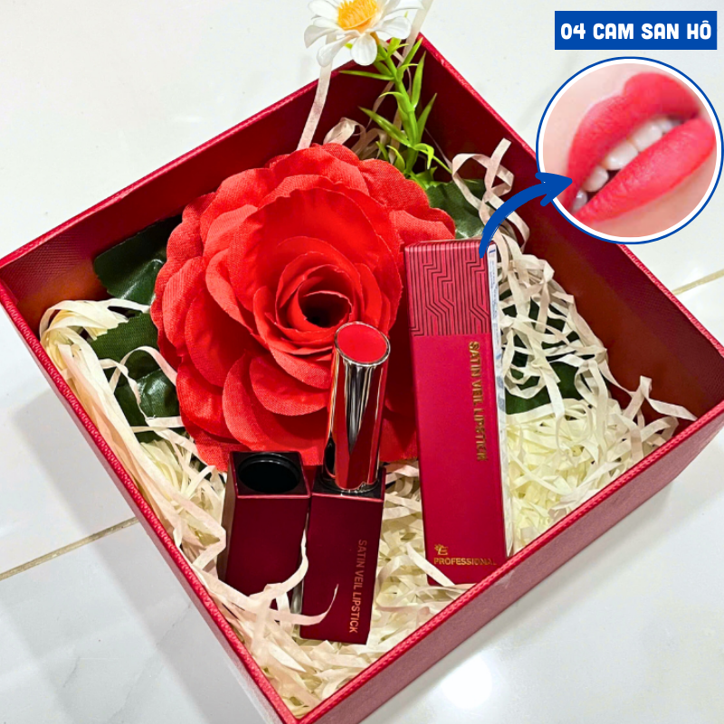 Set Hộp Quà Tặng Son Môi Sáp Lì Embisu Satin Veil Lipstick 6 Màu