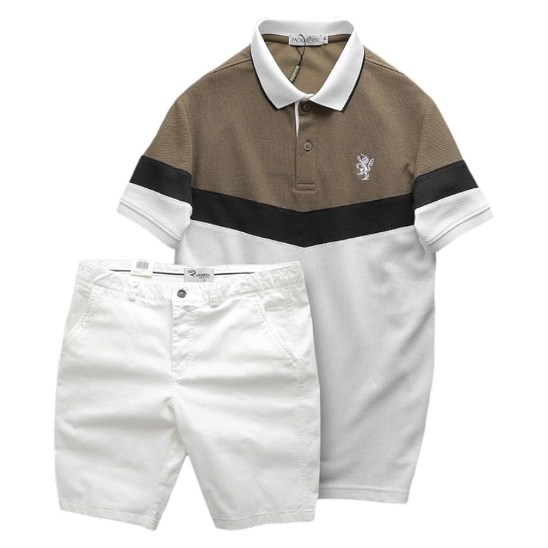 Biến thể phối với quần short trắng theo tông sáng gọn gàng
