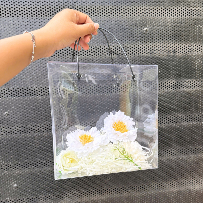 Set phụ kiện giỏ quà tặng túi hoa đom đóm 4 hoa xinh xắn nhiều màu