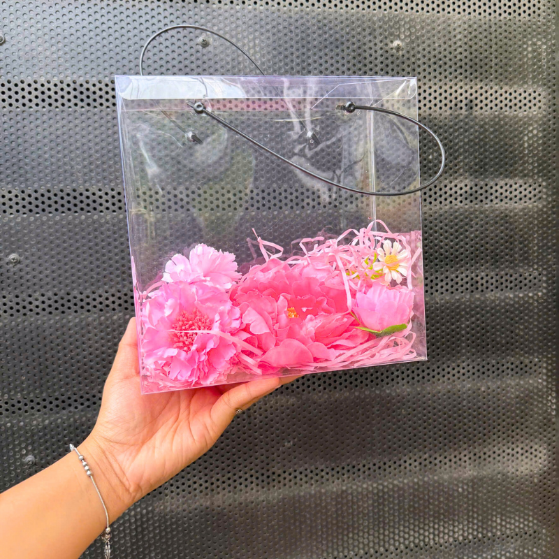 Set phụ kiện giỏ quà tặng túi hoa đom đóm 4 hoa xinh xắn nhiều màu