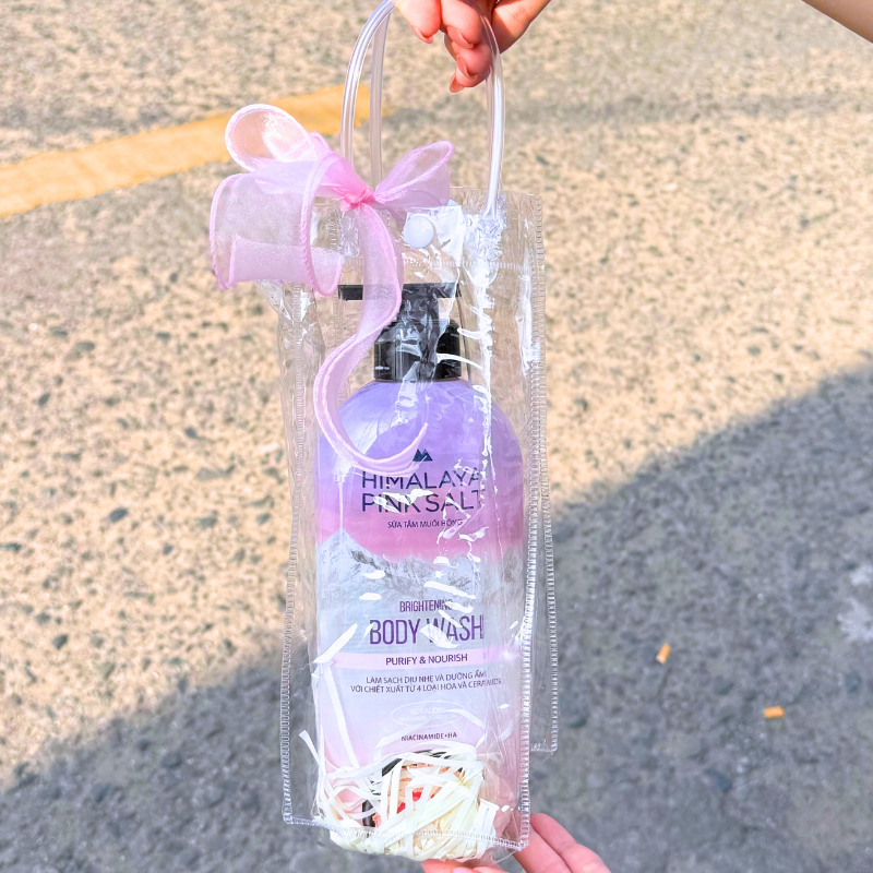 Set phụ kiện giỏ quà tặng túi trong dài lót giấy rơm thắt nơ nhiều màu