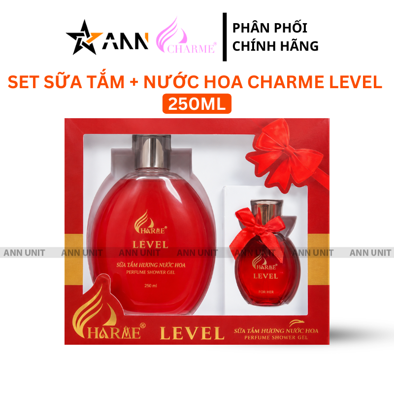 Set Quà Tặng Sữa Tắm Nước Hoa Charme Level 250ml + Nước Hoa Charme Level