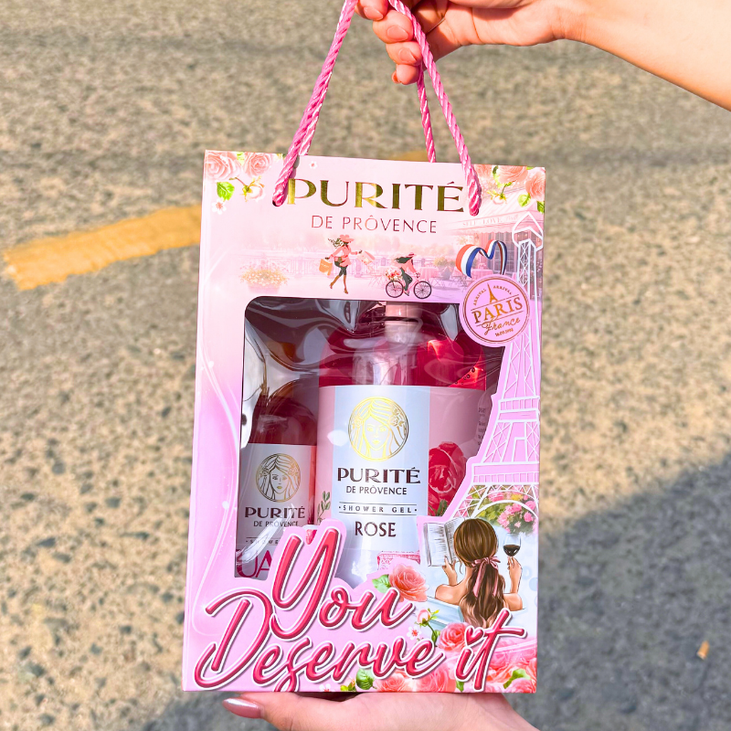 Set Quà Tặng Sữa Tắm Purité Rose 850ml + Cherry Blossoms 250ml